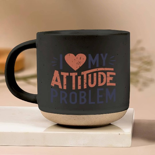 I heart my attitude problem Pottery Mugs