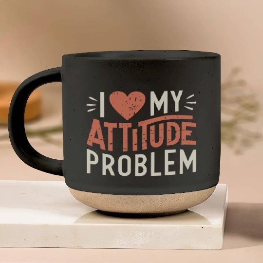 I heart my attitude problem Pottery Mugs