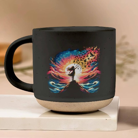 Ethereal Dance of Nature Pottery Mugs