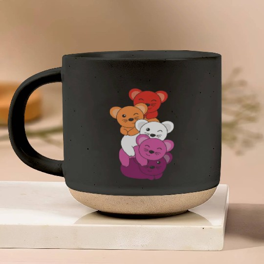 Lesbian Flag Pride Lgbtq Cute Mouse Pottery Mugs