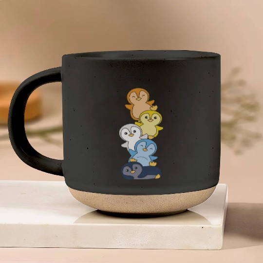 Aroace Flag Pride Lgbtq Cute Penguin Stack Pottery Mugs