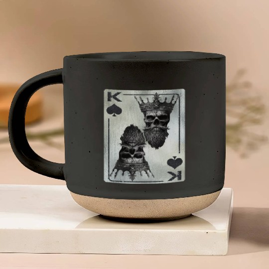 Spades King Bone Skull Creepy Halloween Fan Pottery Mugs