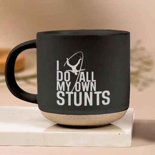 "I Do My Own Stunts" Daredevil Design Pottery Mugs