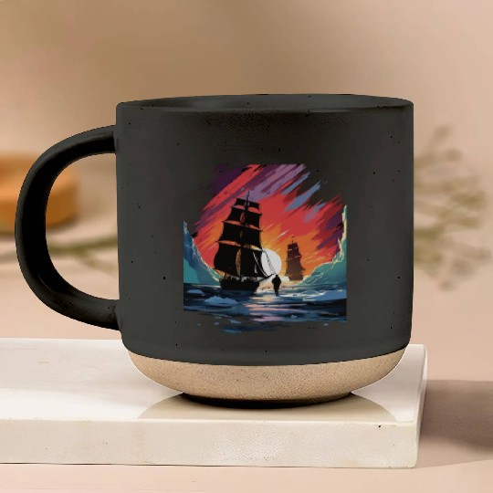 Ice Sailing Iceboat Racing Ice Sailor Winter Pottery Mugs