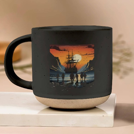 Ice Sailing Iceboat Racing Ice Sailor Winter Pottery Mugs