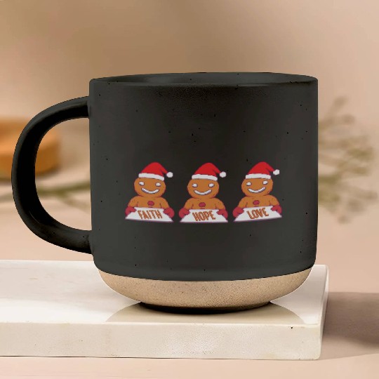 Gingerbread Man Faith Hope Love Religious Pottery Mugs