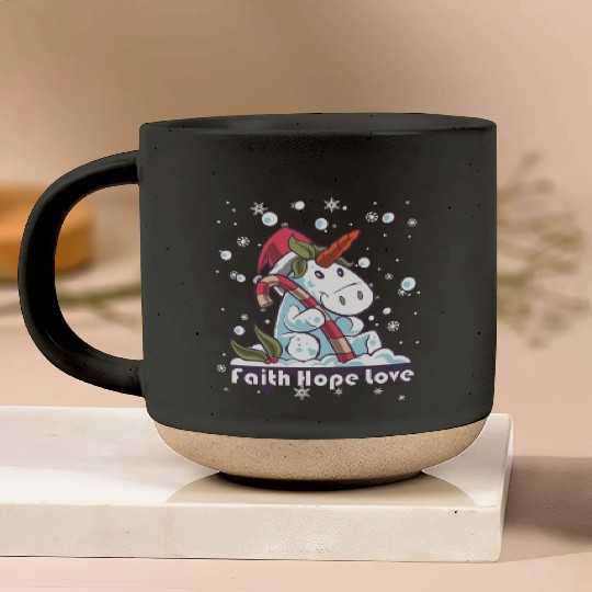 Faith Hope Love Religious Family Christmas Pottery Mugs