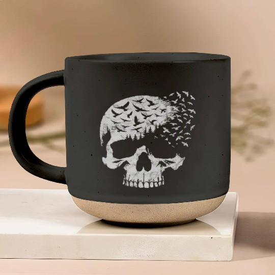 Vintage Skull Graphic Halloween Gothic Emo Pottery Mugs
