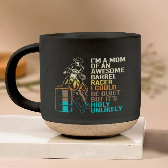 Funny Horseback Riding Cowgirl Barrel Racing Mom Pottery Mugs