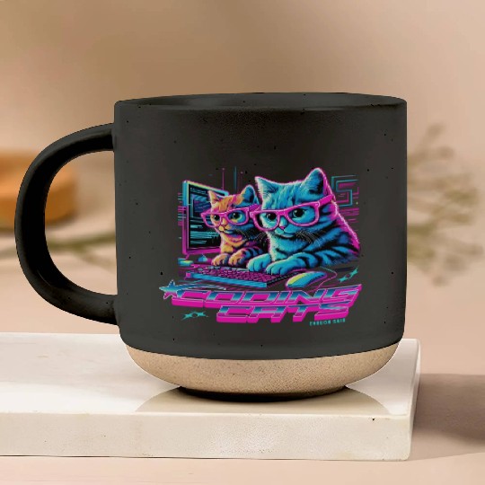 Coding Cats Programmer Pottery Mugs