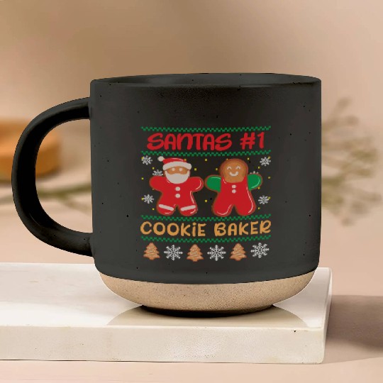 Santa's Number 1 Cookie Baker Christmas Baking Pottery Mugs