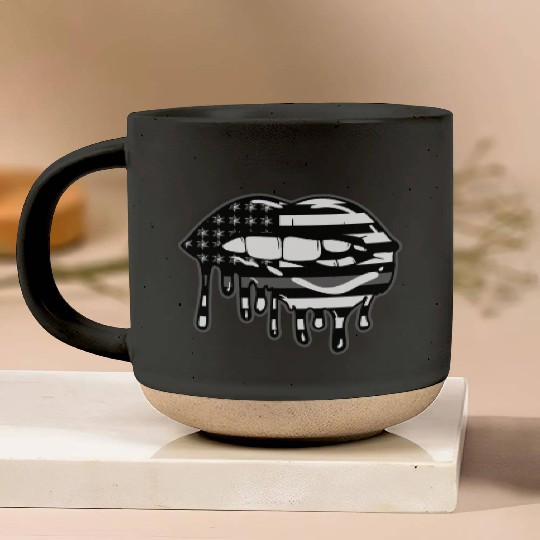 US Flag Lips Correctional Officer Patriotic First Pottery Mugs