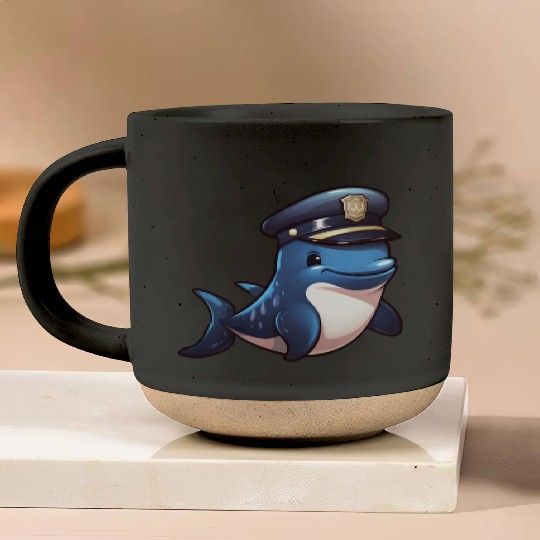 Police whale Pottery Mugs