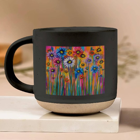 Wildflowers graffiti Pottery Mugs