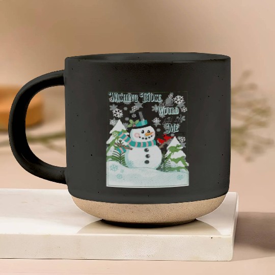 Funny Cranky Snowman Pottery Mugs