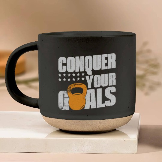Conquer Your Goals Exercise Gym Lover Pottery Mugs