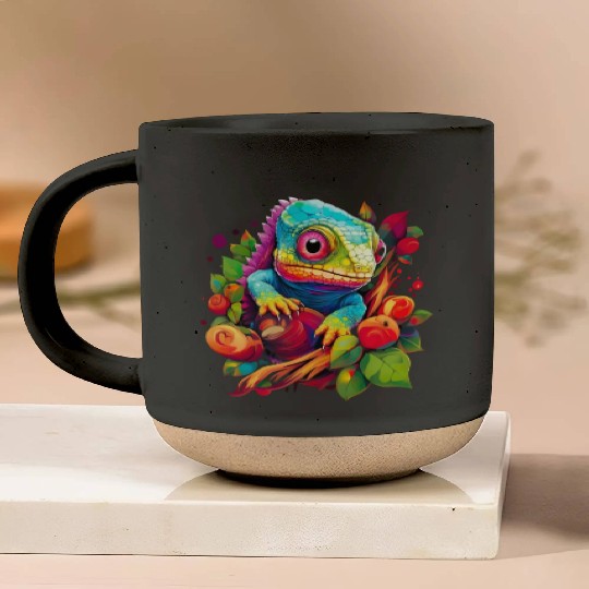 Cute Chameleon for Lizard Pet Lover Pottery Mugs