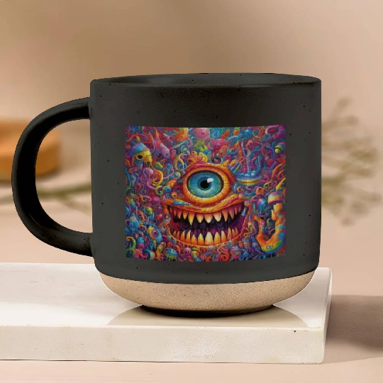 Going On a Little Trip - Cyclops and Teeth Psyched Pottery Mugs