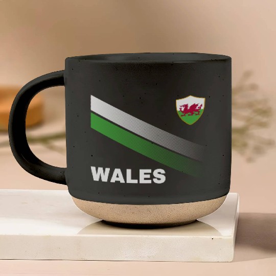 Vintage Wales Sunflower Flag Wales Soccer Lover Pottery Mugs