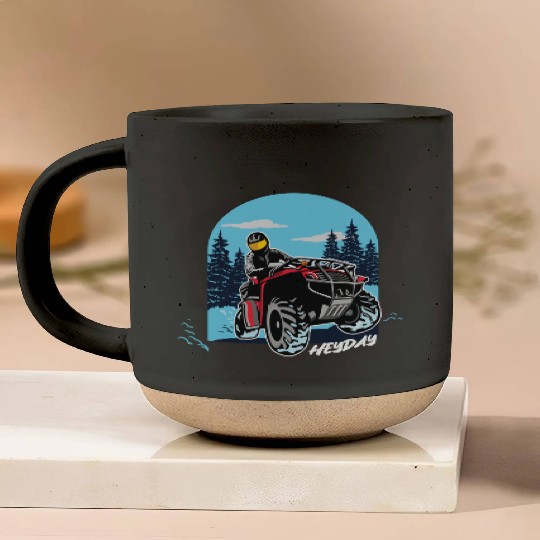 ATV/Quad "Winter Riding" style logo. By "Hey Day" Pottery Mugs