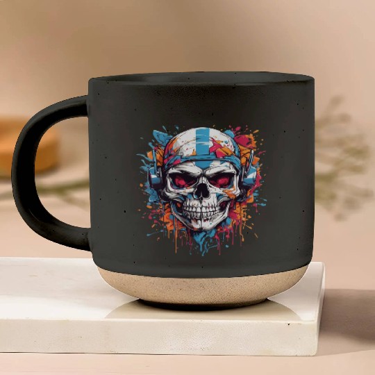 Skull Givin' Raspberry Dk Pottery Mugs