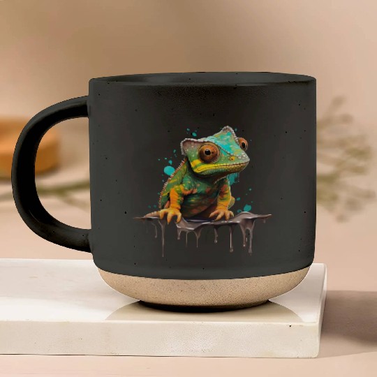 Cute Chameleon for Lizard Pet Lover Pottery Mugs
