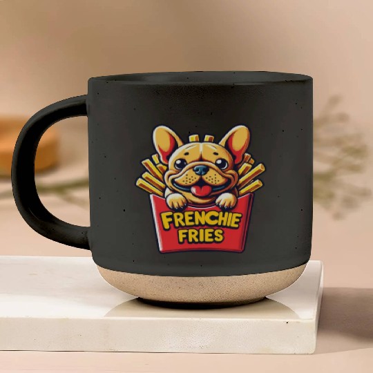 Frenchie Fries - Cute French Bulldog Fries Pottery Mugs
