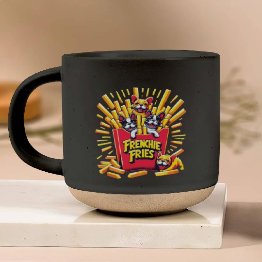 Frenchie Fries - Cute French Bulldog Fries Pottery Mugs