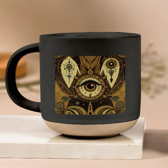 Abstract New Age 1920s Steampunk Design Pottery Mugs