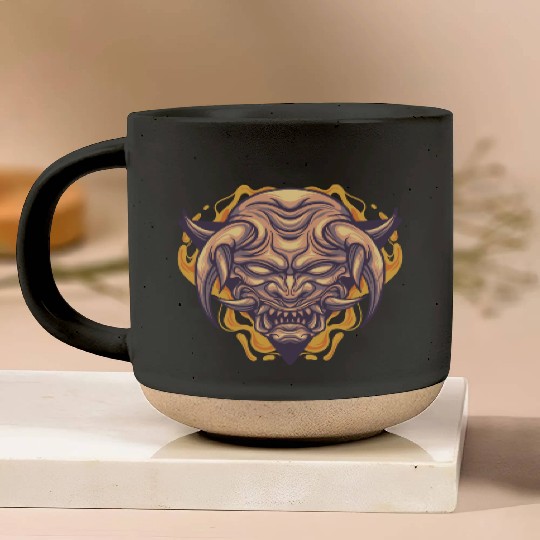 horned devil Pottery Mugs