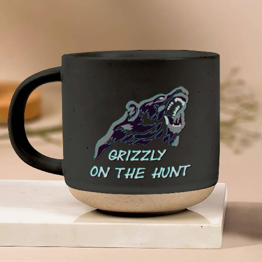 Grizzly On The Hunt Pottery Mugs