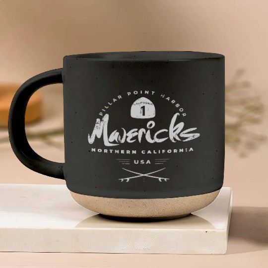 Mavericks Pillar Point California Pottery Mugs