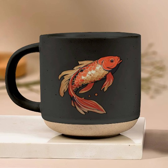 Koi Fish Japanese Carp Pond Pottery Mugs
