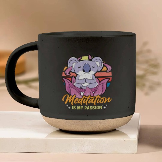 Meditation Is My Passion Relaxation Koala Lover Pottery Mugs