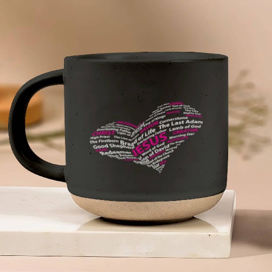 Heartful Jesus Names Pottery Mugs-Faith's Embrace