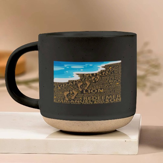 Faithful Steps in Sand Jesus Pottery Mugs