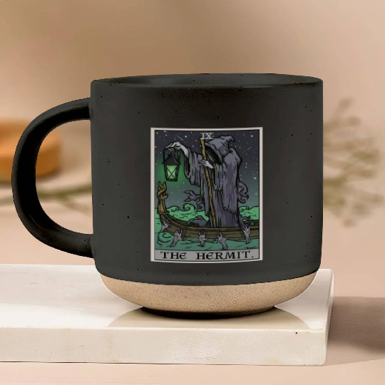 The Hermit Tarot Card Gothic Halloween Grim Reaper Pottery Mugs