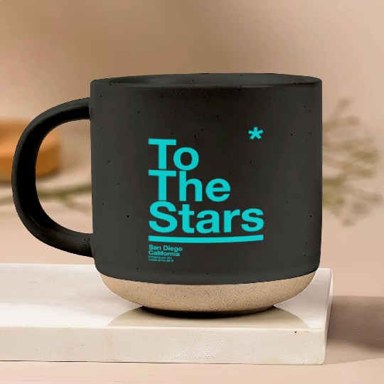 To The Stars Light Blue Pottery Mugs