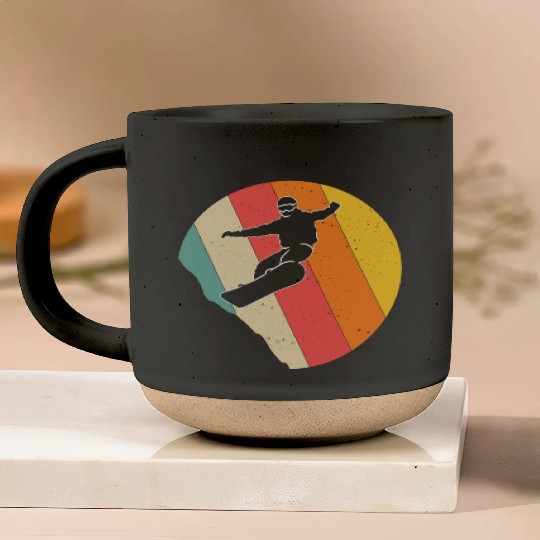 Vintage Sunset Snowboarding Gift For Snowboarders Pottery Mugs