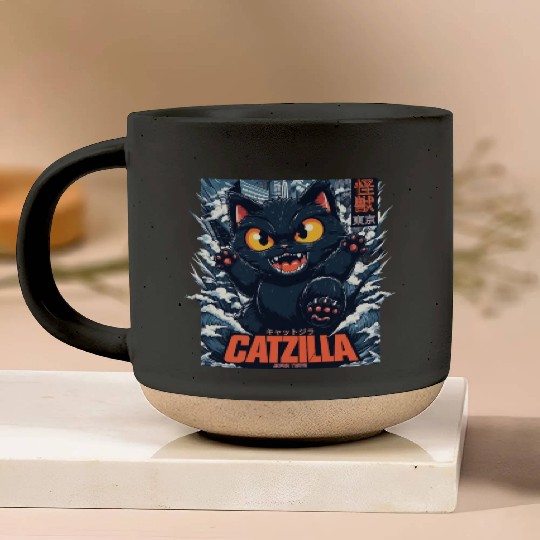 Kaiju Catzilla in Japan Tokyo Pottery Mugs