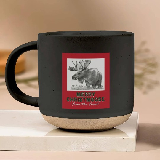 XMAS Card MOOSE Pottery Mugs