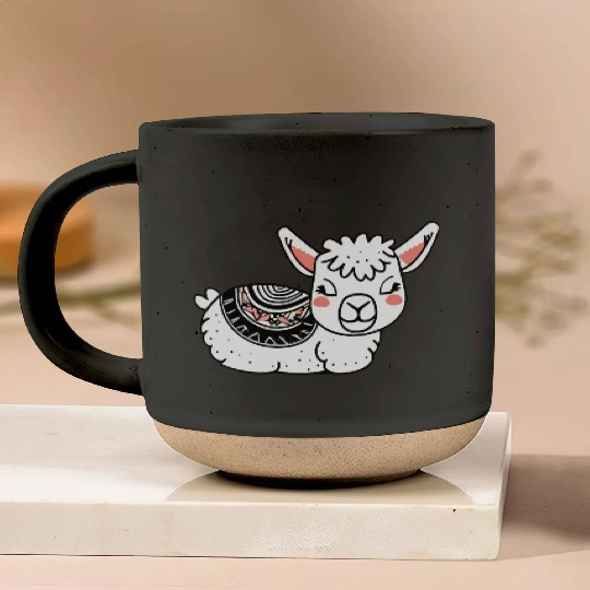 Adorable Llama Resting Pottery Mugs