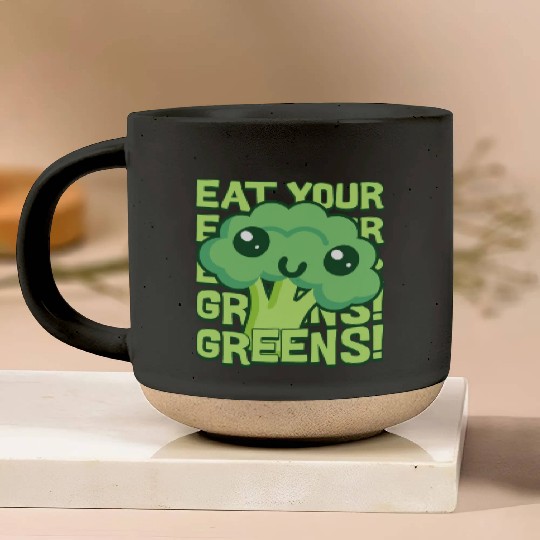 Eat Your Greens! Kawaii Broccoli Pottery Mugs
