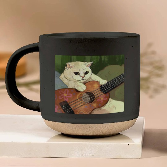 Cat Guitar Player Meme Guitarist Kitty Funny Music Pottery Mugs