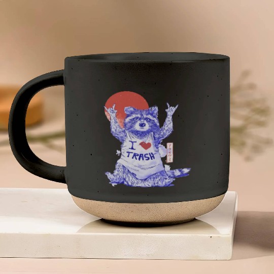 I Love Trash Cute Funny Metal Raccoon Gift Pottery Mugs