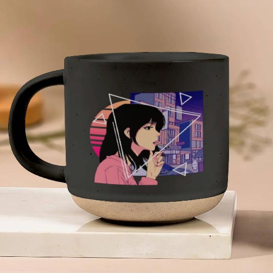 Retro 80's Japanese Lofi Vaporwave Aesthetic Sad A Pottery Mugs