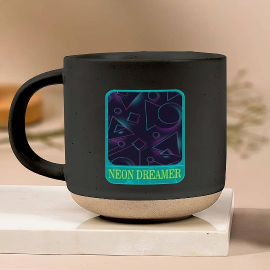 Geometric Pottery Mugs, Neon Dreamer Pottery Mugs, Gift For Math