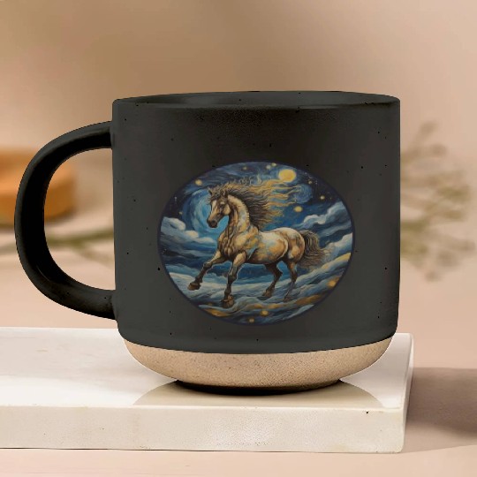 horses running Pottery Mugs