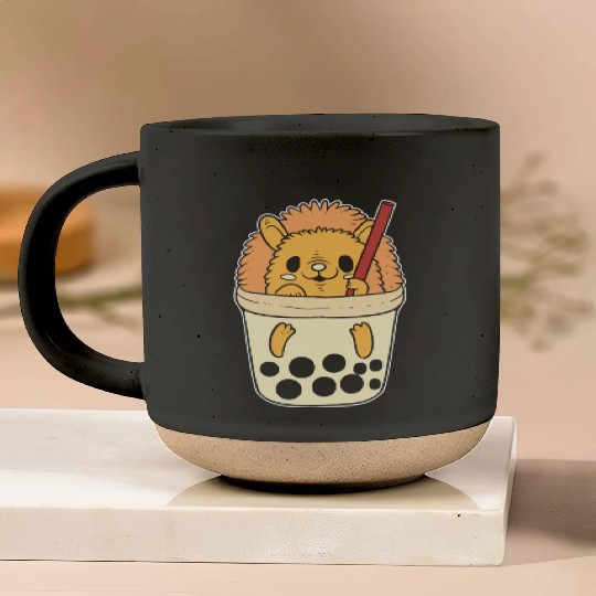 Boba Tea Hedgehog Pet Lover Gift Pottery Mugs