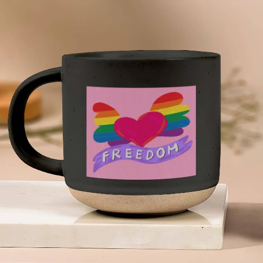 Love Freedom Pottery Mugs